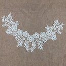 White Lace Embroidered Venise Floral Neckline Neck Collar Clothes Sewing Applique Patch