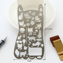 Metal Hollow Bookmark Drawing Ruler Hand Account Notebook Graffiti Accessories