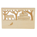 Lovely Creative Playground Cat Theme DIY Wooden Postcard Greeting Memorial Birthday Gratitude Card
