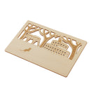 Lovely Creative Playground Cat Theme DIY Wooden Postcard Greeting Memorial Birthday Gratitude Card