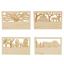 Lovely Creative Playground Cat Theme DIY Wooden Postcard Greeting Memorial Birthday Gratitude Card