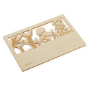 Creative Wooden Postcard Greeting Card Craft DIY Gift Card with a Cat chasing duck