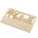 Creative Wooden Postcard Greeting Card Craft DIY Gift Card with a Cat chasing duck
