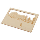 Creative Wooden Postcard Greeting Card Craft DIY Gift Card with a cat seeing snow