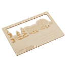 Creative Wooden Postcard Greeting Card Craft DIY Gift Card with a cat seeing snow