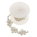 1yard Rhinestone Pearl Flower Beaded Ribbon Lace Trims for Crafts Decoration