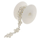 1yard Rhinestone Pearl Flower Beaded Ribbon Lace Trims for Crafts Decoration
