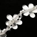 1yard Rhinestone Pearl Flower Beaded Ribbon Lace Trims for Crafts Decoration