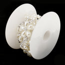1yard Rhinestone Pearl Flower Beaded Ribbon Lace Trims for Crafts Decoration