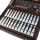 126Pieces Art Craft Supplies Set in Wood Box for Kids Drawing and Painting
