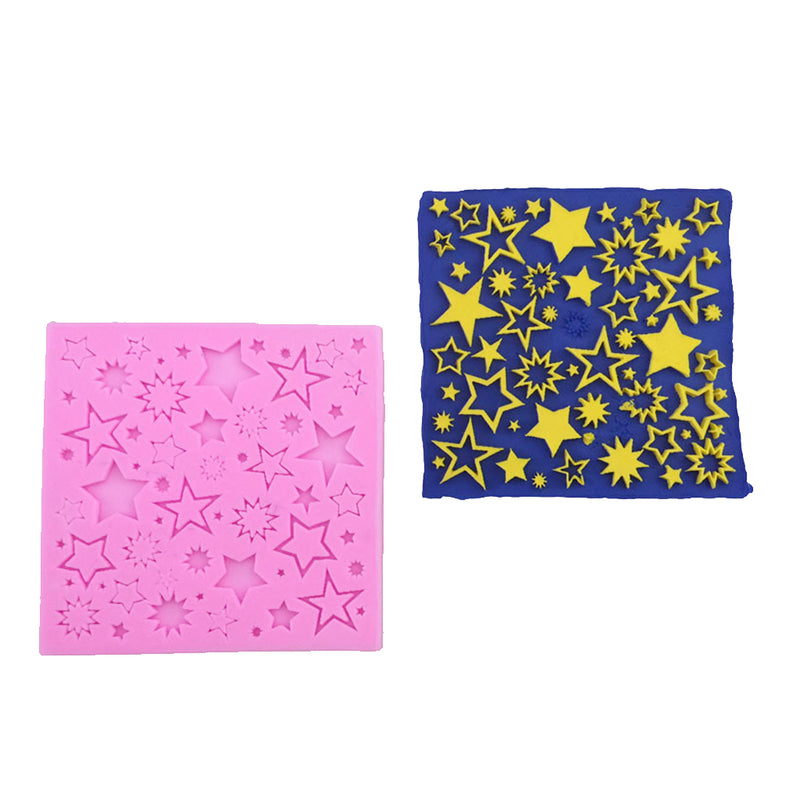 1 Piece Stars Design Silicone Mold for Cake Fondant Sugar Baking Diamond Decor