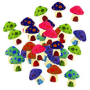 100 Pieces Multicolor Mushroom Shape Wooden Flatback Buttons Scrapbooking Embellishment 25mm