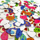 100 Pieces Multicolor Mushroom Shape Wooden Flatback Buttons Scrapbooking Embellishment 25mm