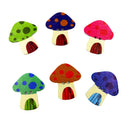 100 Pieces Multicolor Mushroom Shape Wooden Flatback Buttons Scrapbooking Embellishment 25mm