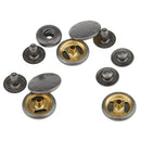 20 Pieces Set Metal Snaps Fasteners Bronze Tone