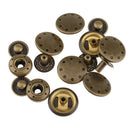 20 Sets Leather Craft Brass Press Studs Snap Fasteners Poppers Sewing Clothing Snaps Buttons 15mm
