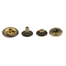 20 Sets Leather Craft Brass Press Studs Snap Fasteners Poppers Sewing Clothing Snaps Buttons 15mm