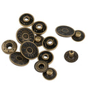 20pcs 15mm Round Metal Snap Buttons Studs Fasteners Leather Crafts