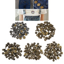 20pcs 15mm Round Metal Snap Buttons Studs Fasteners Leather Crafts