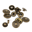 20 Sets/lot Brass Metal Snap Buttons DIY No Sewing Press Studs Buttons Snaps Fastener Popper