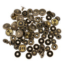 20 Sets/lot Brass Metal Snap Buttons DIY No Sewing Press Studs Buttons Snaps Fastener Popper