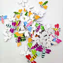 50 Pieces Assorted Dragonfly 2-holes Wooden Flatback Buttons Scrapbooking Embellishment 30mm