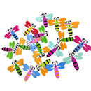 50 Pieces Assorted Dragonfly 2-holes Wooden Flatback Buttons Scrapbooking Embellishment 30mm