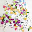50 Pieces Assorted Dragonfly 2-holes Wooden Flatback Buttons Scrapbooking Embellishment 30mm