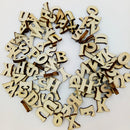 100 Pieces Mixed Wooden Shapes Letters Alphabet Embellishments for Crafts