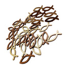 100 Pieces Wood Cutout Shapes Unfinished Hollow Fish Slices for Craft