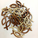 100 Pieces Wood Cutout Shapes Unfinished Hollow Fish Slices for Craft