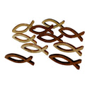 100 Pieces Wood Cutout Shapes Unfinished Hollow Fish Slices for Craft