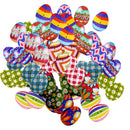 100Pieces Floral Printed Oval Egg Shape Wooden Buttons for Sewing and Crafts