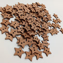 100Pieces Wooden Star Shape 2 Holes Buttons for Sewing and Crafts
