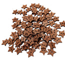 100Pieces Wooden Star Shape 2 Holes Buttons for Sewing and Crafts