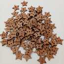 100Pieces Wooden Star Shape 2 Holes Buttons for Sewing and Crafts