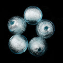 Pack of 5PCS Foil Inside Coloured Glaze Glass Beads For Jewelry Necklace Bracelet DIY Making Accessories 12mm Lake Blue