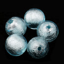 Pack of 5PCS Foil Inside Coloured Glaze Glass Beads For Jewelry Necklace Bracelet DIY Making Accessories 12mm Lake Blue