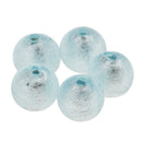 Pack of 5PCS Foil Inside Coloured Glaze Glass Beads For Jewelry Necklace Bracelet DIY Making Accessories 12mm Lake Blue