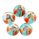 Pack of 5PCS Two-Tone Color Silver Foil Round Glass Loose Beads For Jewelry Necklace Bracelet DIY Making 12mm Red