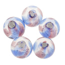 Pack of 5PCS Two-Tone Color Silver Foil Round Glass Loose Beads For Jewelry Necklace Bracelet DIY Making 12mm Purple