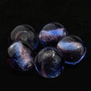 Pack of 5PCS Two-Tone Color Silver Foil Round Glass Loose Beads For Jewelry Necklace Bracelet DIY Making 12mm Purple
