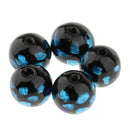 5 Pieces Round Loose Glass Lampwork Bead for Beading Jewellery Making DIY Bracelet Necklace Blue 12mm