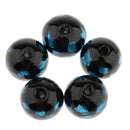 5 Pieces Round Loose Glass Lampwork Bead for Beading Jewellery Making DIY Bracelet Necklace Blue 12mm