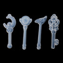 4 Pieces Assorted Silicone Pendant Molds for Resin Casting Jewelry Making Tools Mould with Hanging Hole