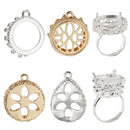 1Piece Flower Cabochon Frame Base Setting Tray Pendant Jewelry Making 20mm