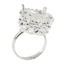 1 Piece Cabochon Frame Adjustable Ring Base Setting Tray Blank Round 15mm
