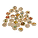 100Pieces Mixed Animal Pattern Wooden 2 Holes Buttons for Sewing Crafts 15mm