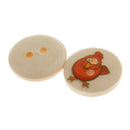 100Pieces Mixed Animal Pattern Wooden 2 Holes Buttons for Sewing Crafts 15mm
