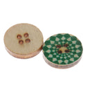 100 Pieces 15mm Colorful Mixed Pattern Round 2 Holes Wood Buttons for DIY Sewing
